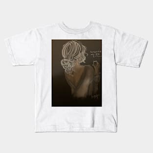 Lady drinking wine Kids T-Shirt